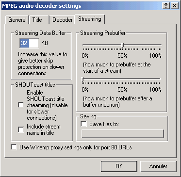 Reglage Buffer